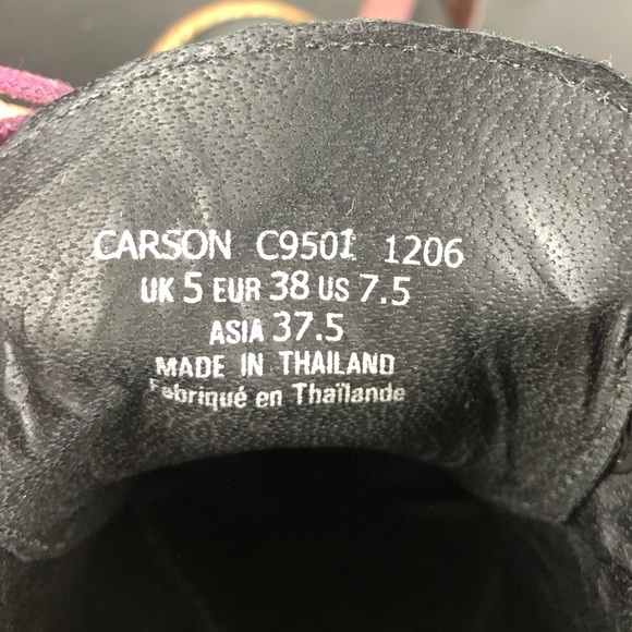 Anthropologie J Shoes Carson Black Mauve Leather Ankle Boots Sz 7.5 - Picture 6 of 14